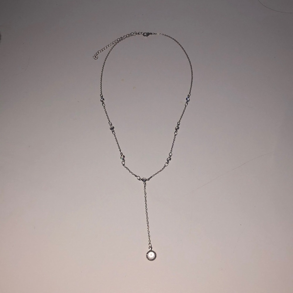 Silver Neklace With Little Clear Jewels